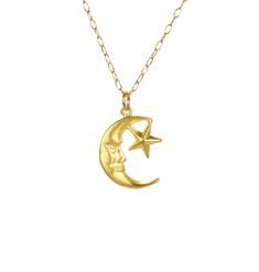 Moon and star necklace, moon necklace, celestial necklace, gold moon jewelry, crescent moon and star pendant, gift for her, boho necklace A peaceful and pretty gold vermeil moon and star charm hanging happily from a 14k gold filled chain in the length of your choice! The moon pendant measures: 14mmx10mm. This beauty is also available in sterling silver! More from BubuRuby? https://www.etsy.com/shop/BubuRuby?ref=hdr_shop_menu Want to see more gems? http://www.etsy.com/shop/BubuRuby?section_id=126 Celestial Crescent Moon Phase Necklace, Handmade Celestial Half Moon Necklaces, Handmade Celestial Half Moon Necklace, Moon Shaped Brass Necklace With Moon Charm, Brass Moon-shaped Necklace With Moon Charm, Celestial Moon Shaped Necklace With Moon Print, Celestial Brass Necklace With Moon Charm, Dainty Moon-shaped Necklace With Star Charm, Celestial Crescent Brass Necklace