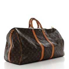 This is an authentic LOUIS VUITTON Monogram Keepall Bandouliere 55. This bag is crafted of signature Louis Vuitton monogram on toile coated dark brown canvas. The bag features a vachetta cowhide leather trim, rolled top handles and polished gold hardware. The top zippers open the bag to a spacious cocoa brown fabric interior. Louis Vuitton Duffle Bag, Louis Vuitton Monogram Bag, Louis Vuitton Travel, Louis Vuitton Keepall, Cocoa Brown, Louis Vuitton Damier Ebene, Monogram Bag, Brown Fabric, Brown Canvas