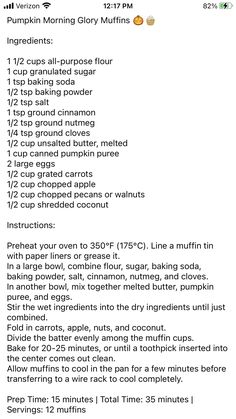 Morning Glory Muffins, Paper Liner, Ground Nutmeg, Muffin Tin, Canned Pumpkin, Shredded Coconut, Chopped Pecans, Ground Cinnamon, Pumpkin Puree