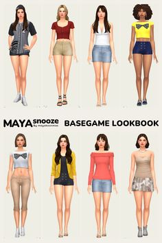 many different types of clothes for females