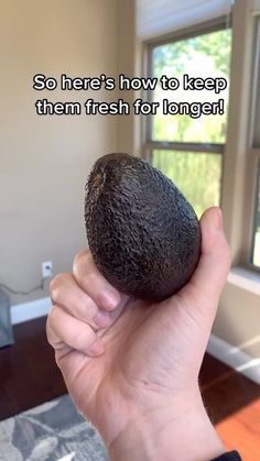 someone holding an avocado in their hand with the caption so here's how to keep them fresh for longer