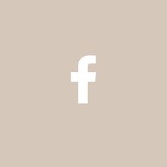 a white facebook logo on a beige background