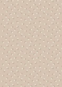 a beige background with small white flowers on the bottom and light pink dots in the middle