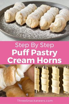 how to make puff pastry cream horns with step by step instructions for making them easy and delicious