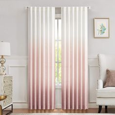 PRICES MAY VARY. Rayon Blend Heavy Linen Texture 250gsm Fabric Functional & Fashionable: This heavy textured window curtain panel is composed of Linen Rayon Blend, very natural and eco friendly. This can provide privacy and no see through these curtains. Ombre Color: Two Tone Gradient Color curtain panels add a beautiful, stylish style to your windows. Natural gradient color effect is pleasing to the eye and adds just enough color. Decorative & Elegant: Touches of elegance take your décor to a w Room Darkening Window Treatments, Bedroom Cream, Drapery Treatments, Ombre Curtains, Pink Blackout Curtains, Gradient Print, Bedroom White, Pink Curtains, Window Room