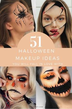 Face Paint For Adults Halloween, Funny Face Paint Ideas For Adults, Easy Halloween Makeup For Beginners, Halloween Face Make Up Ideas, Beauty Halloween Makeup, Halloween Costume With Makeup, Unique Halloween Makeup Looks, Adult Halloween Face Paint Ideas