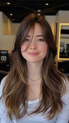 Side Swept Bangs Long Hair, Haircut For Big Forehead, Haircuts For Long Hair With Layers, Hair Inspiration Long, Long Hair With Bangs, Long Layered Hair, Haircuts For Long Hair