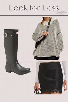 Casual cool girl fall outfit idea! Featuring how to style Hunter rain boots! #LTKSeasonal #LTKMidsize #LTKStyleTip How To Style Hunter Boots, Style Hunter Boots, Rain Boots Women, Girls Fall Outfits, Hunter Rain Boots, Rain Boot, Girl Falling