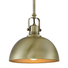 an antique brass finish pendant light