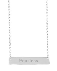 Need a little dose of inspiration today? These inspirational bar pendant necklaces, which are made from high-quality sterling silver, are sure to be a stylish little pep talk. Available in gold and silver tones, choose from Mermaid, Fearless, Blessed, Love, Be Brave, Faith, Shine Bright, Inspire, Dream, and Hope. Material: 14K gold vermeil, 14K rose gold vermeil, or sterling silver Features: Measures 15" with 2" extender, 1" pendant, Lead & Nickel free, lobster clasp Gold Sayings, Pep Talk, Silver Mermaid, Bar Pendant Necklace, Be Brave, Bar Pendant, Bar Necklace, Shine Bright, Gold Plated Sterling Silver