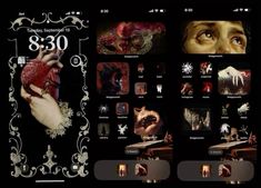 an iphone screen with pictures and text on it