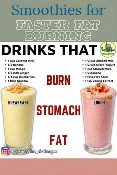 smoothies for faster fat burning drinks Burn Stomach Fat, Fat Burning Smoothies, Belly Fat Burner Drink, Diet Drinks