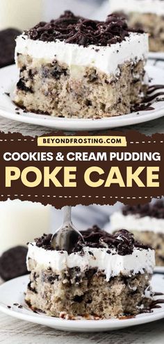 Get ready to sink your teeth into this Cookies and Cream Pudding Poke Cake! This easy Oreo dessert recipe is a must-try. You're going to love every bite of this moist vanilla cake with Oreos, white chocolate pudding, and whipped cream! Cookies And Cream Poke Cake, Cake With Oreos, Cookies And Cream Pudding, Oreo Poke Cake, Cream Poke Cake, White Chocolate Pudding, Pudding Poke Cake, Oreo Dessert Recipes, Moist Vanilla Cake