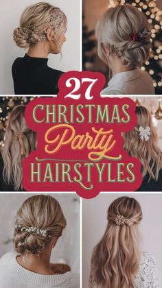 Discover 15 Christmas hairstyles for curly hair that will make you shine at every festive event in 2024-2025. These cute and easy styles are perfect for kids and adults alike. From simple updos to playful curls, these holiday looks are designed to bring out the best in your natural curls. These hairstyles will help you stand out with ease and style. Christmas Party Hair Updo, Hair Styles For Holiday Party, Medium Hair Party Styles, Christmas Party Updo Medium Hair, Party Hairstyles For Medium Hair Night, Simple Party Hairstyles For Medium Hair, Night Party Hairstyles, Holiday Party Hairstyles Long, Christmas Party Updo