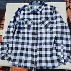 Legendary Whitetails Flannel Shirt Size: Xxl Color: Black And White No Tags, But Never Worn 100% Cotton Approximate Measurements In Pictures White Tail, Flannel Shirt, Button Down Shirt, Black White, Womens Tops, Black And White, Tags, Women Shopping, White