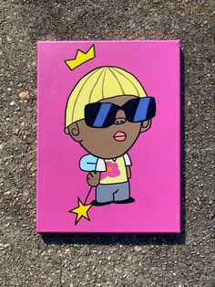 Cartoon Paintings Easy, Cartoon Canvas Art, Cartoon Paintings, Disney Pop Art, Pink Canvas Art, Colorful Canvas Art, Cartoon Canvas, Paintings Easy, Fairly Odd Parents