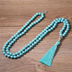 Hot Item *108 Pcs 8mm Natural Turquoise Necklaceturquoise Howlite - Connecting. Promotes Emotional Awareness. Connecting To One’s Higher Self. Enhances Friendship, Love, Communication, And Loyalty. *Mala Necklace Size Perimeter110cm(43in) Tassel Length:8cm100% Handmade Was Knotted Between Each Bead. 108 Mala Beads Necklace Bracelet You Can Use It As A Wrap Bracelet Or A Necklace! 108 Is A Sacred Number,Commonly 108 Beads,A Symbol Of The Removal Of 108 Kinds Of Trouble. *Shipped In An Elegant Gif Spiritual Turquoise Jewelry With 8mm Beads, Turquoise Healing Crystal Necklace With Round Beads, Turquoise Beaded Necklace For Meditation With 8mm Beads, Turquoise Beaded Necklaces With 8mm Beads For Meditation, Turquoise Spiritual Necklaces With 8mm Beads, Turquoise Beaded Necklaces For Meditation, Turquoise Beaded Necklace With 8mm Beads For Healing, Turquoise Beaded Necklaces With 8mm Beads For Healing, Spiritual Turquoise Necklace With 8mm Beads