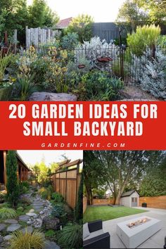 garden ideas for small backyards with text overlay