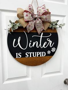 Winter Wreath Front Door Hanger let It Snowpersonalized door Wreath Front Door holiday Door Hanger Gift - Etsy Round Winter Door Hangers, Winter Door Rounds, Winter Front Door Sign, Round Signs For The Home, Winter Door Signs, Funny Door Hangers, Door Signs Wooden, Winter Door Hangers, Diy Door Hangers