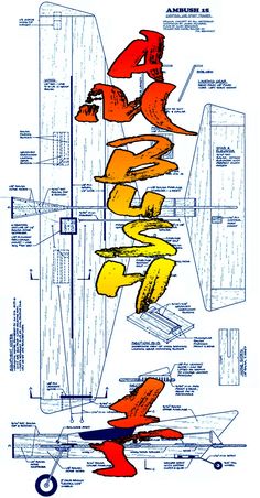 an airplane diagram with all the parts labeled in each section, including two wings and one wing