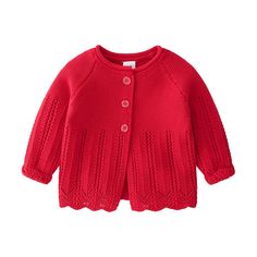 Baby Girls Solid Long Sleeve Sweet Cardigan Sweater Jackets - PrettyKid Cardigan Til Baby, Boys Knit Sweaters, Girls Cardigan Sweater, Kids Cardigans, Pull Bebe, Infant Girls, Cute Cardigans, Girls Cardigan