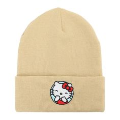 Introducing the "Hello Kitty in Blue Black Circle Embroidered in Khaki Timeless Cuff Beanie" – a must-have accessory for Hello Kitty fans! This beanie features a charming circle design with Hello Kitty in blue and black embroidery, adding a touch of cuteness to your winter look. Crafted from high-quality acrylic yarn and designed in a timeless cuff beanie style, it offers a soft, comfortable fit suitable for most head sizes (OSFM, 58cm). The jersey knit construction ensures durability and warmth Hello Kitty Beanie, Kitty Beanie, Beanie Design, Hello Kitty Merchandise, Kawaii Faces, Embroidered Art, Beanie Style, Blue Circle, Black Beanie