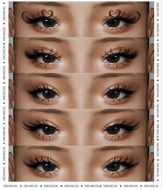 an image of different eyes with long lashes