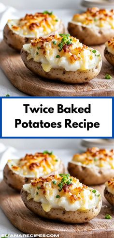 twice baked potatoes recipe on a cutting board