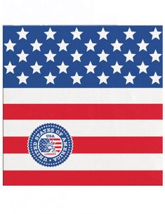 an american flag with the seal on it