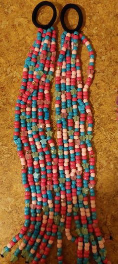 Beaded ponytails, inspired by kandi, for girls, women and kids, for any occasions Kandi Pant Chain, Kandi Water Bottle Holder, Cat Pony Bead Patterns, Undertale Kandi, Kandi Glove, Kandi Goggles, Pony Bead Keychains, Kandi Tie, Pony Bead Patterns Easy