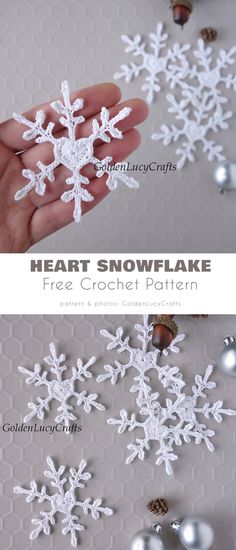 the snowflake is being made with crochet