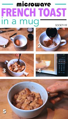 instructions to make french toast in a mug