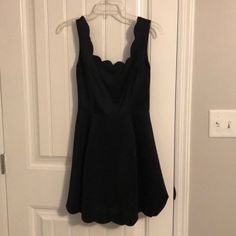 Never Been Worn Little Black Dress With Scalloped Neckline And Straps Spring Black Mini Dress With Flattering Silhouette, Black Lined Fit And Flare Mini Dress, Black Fit And Flare Lined Mini Dress, Little Black Dress, Black Dress, Colorful Dresses, Mini Dress, Womens Dresses, Women Shopping