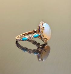 a close up of a ring on a table