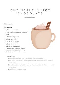 a recipe for hot chocolate in a mug