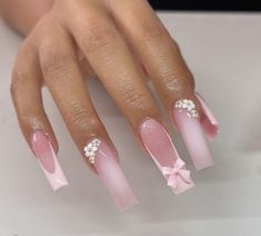 Nail Designs 3d, 3d Nail Designs, Blush Nails, Acrylic Nails Coffin Short, Pink Acrylic Nails, Square Acrylic Nails, 3d Nail