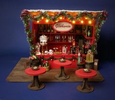 German Miniature Christmas Market Stall Glühwein by DinkyWorld: Christmas Booth, Dollhouse Christmas, Market Stall, Market Stalls, German Christmas