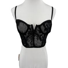 Brand New With Tags. Includes Two Pieces: A Size Large Bustier And A Size Medium Mesh Top. Bustier Features A Wired V-Neck And Bust With Lace Detailing For A Structured, Feminine Look. Satin Adjustable Straps And Lining On The Bustier For A Luxurious Feel And Customizable Fit. Bustier Has A Back Zipper Closure With Gold Hardware For An Elegant Touch. Sheer Mesh Top With A High-Low Hemline For A Modern, Layered Style. Bustier (Size Large): Underarm To Underarm: 15" Length: 12.5" (Adjustable With Black Lace Crop Top, Sheer Mesh Top, Top Bustier, Layered Style, Layer Style, House Of Cb, Lace Crop Tops, Feminine Look, Two Pieces