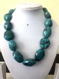 "This listing is for Natural Turquoise Oval Tumbles, Turquoise Nugget Beads, Faceted Turquoise beads, Turquoise Necklace, Turquoise Loose Beads, GDS1180. PLEASE CHOOSE YOUR OPTIONS FROM THE VARIATIONS BELOW. THESE ARE ONE OF A KIND BEADS AND YOU SHALL RECEIVE THE SAME STRAND AS IN THE PICTURE. DETAILS OF EACH STRAND IS LISTED BELOW. Gemstone : Turquoise Size (mm) : 1. 22\", 26PCS, 18-37MM, 194GMS 2. 21\", 25PCS, 16-29MM, 160GMS 3. 22\", 21PCS, 22-33MM, 236GMS 4. 17\", 23PCS, 21-26MM, 101GMS 5. 1 Turquoise Polished Oval Beads Jewelry, Turquoise Faceted Beads Necklace For Jewelry Making, Turquoise Necklace With Natural Round Beads, Turquoise Necklace With Faceted Beads For Jewelry Making, Turquoise Necklace With Oval Gemstone Beads For Gift, Turquoise Necklace With Oval Gemstone Beads As A Gift, Large Round Turquoise Beads, Gems, And Cabochons, Turquoise Large Beads, Gems And Cabochons, Turquoise Large Beads Gems And Cabochons For Jewelry Making