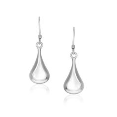 LOVCIA Premium Elegant Sterling Silver Teardrop Puff Earrings French Wire, Fine Jewellery Earrings, Metal Stamping, Sterling Earrings, Sterling Silver Earrings, Sterling Silver Jewelry, Metallic Silver, Dangle Drop Earrings, Jewelry Collection