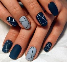 (paid link) Clutch Nails: Fake Nails | Best Reviewed Press On Nails Shilak For Short Nail, Geometric Line Nail Art, Shilak Ideas, Nail Designs With Black, Simple Line Nail Art, Nail Designs With Lines, Line Nail Designs, Matte Nails Design, Geometric Nail