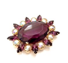 Brooches Juliana D Cheap Diamond Rings, Juliana Jewelry, Antique Brooches, Diamond Brooch, Purple Rhinestone, Matching Bracelet, Jewelry Rings Diamond, Vintage Jewels, Rhinestone Brooches