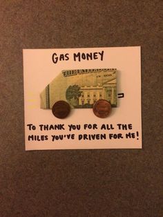 Gas Gift Card, Gas Money, Anniversaire Diy, Creative Money Gifts, Pioneer Gifts, Christmas Money, Money Origami, Jw Gifts, Cash Gift