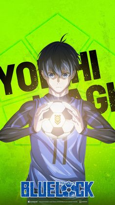 a young man holding a soccer ball in his hands with the words youth g on it