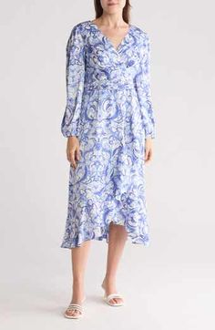 Kensie Floral Puff Sleeve Midi Dress | Nordstromrack Sunday Dresses, Puff Sleeve Midi Dress, Simple Sewing, Modest Dress, Floral Print Midi Dress, Print Midi Dress, Midi Dress With Sleeves, Dress Ideas, Modest Dresses