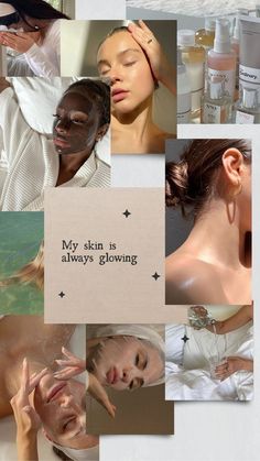 Clear Glass Skin Vision Board, Clear And Glowy Skin, Glowing Skin Manifestation, Clear Skin Goal Board, Clear Skin Moodboard, Glowing Skin Vision Board, Glowy Body Skin Care, Glass Skin Affirmation, My Skin Is Clear Affirmation