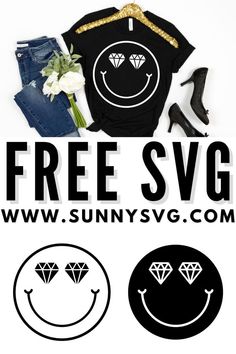 diamond eyes smiley face svg