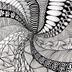 black and white drawing of an abstract design