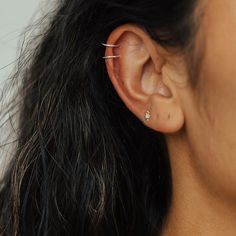 Double Ear Cuff Ear Cuff Women, Ear Cuff Piercing, Silver Cuff Ring, Double Cuff, Cuff Rings, The Double, Silver Cuff, Tattoos And Piercings, Bracelet Designs