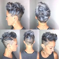 : : Discover the Best Short Hair Styles That You Can Adopt For The New Season shortgreyhair #shorthaircuts #shorthairstyles #shortpixie #pixiecuts #undercutpixiecut #pixiehaircut #pixiebraids #coolshorthairstyles Cool Short Hairstyles, Short Grey Hair, Hair Tattoos, Funky Hairstyles, Edgy Hair, Haircut And Color, Shaved Hair, Short Bob Hairstyles